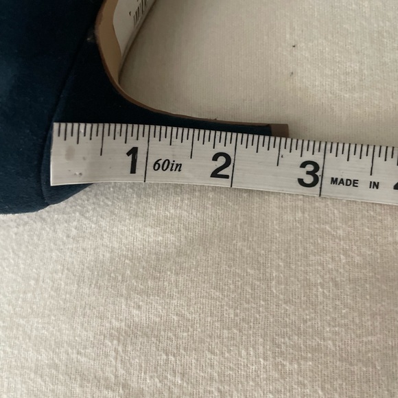 Saks Fifth Avenue. Navy Suede Pumps. Pointed Toes - Picture 6 of 6